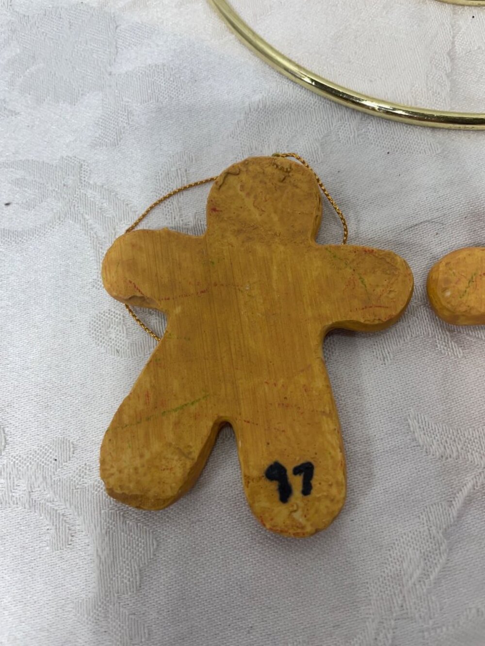 VTG Gingerbread Man Christmas Tree Ornaments Set Of 3 Handcrafted Holiday Decor - Picture 8 of 10